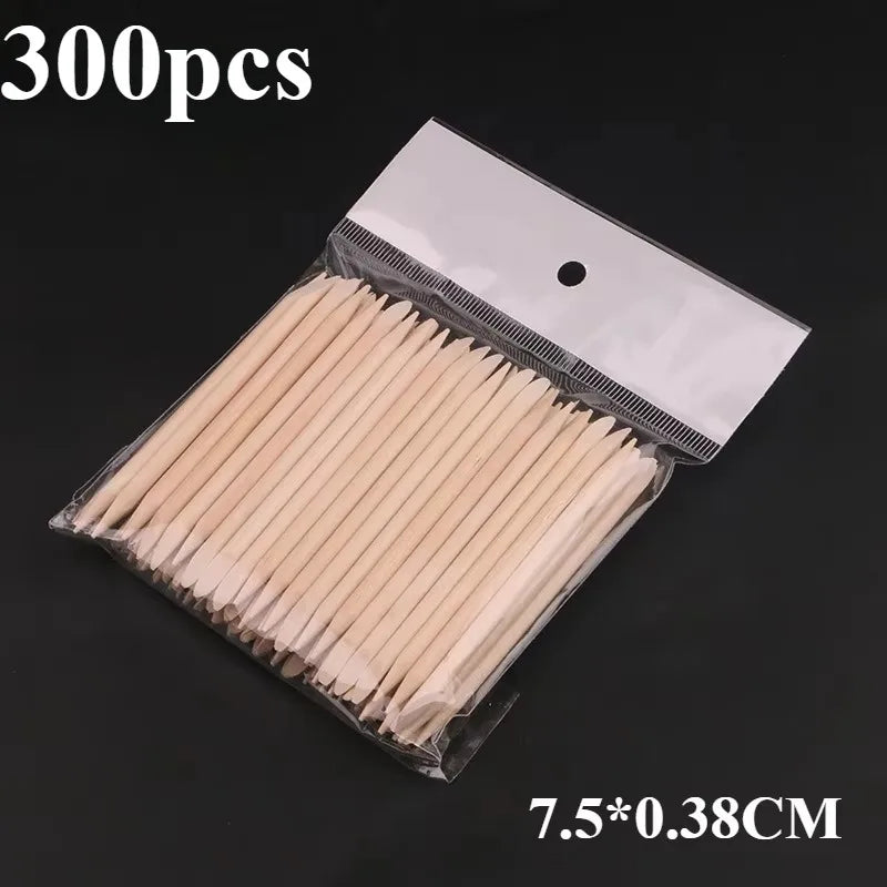 50/100/200/300pc/Set for Nail Different Sizes Orange Wood Sticks Cuticle Pusher Cuticle Remove Tool Manicure Pedicure Care Nails