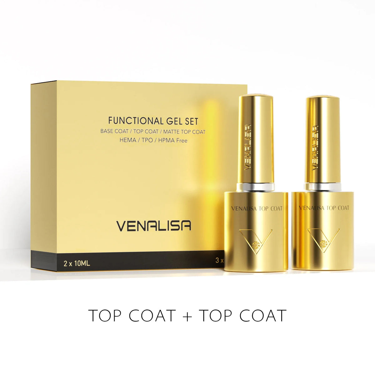 2/3/5pcs/Kit Venalisa 10ml Glossy Color Nail Gel Polish Combo HEMA FREE Long Wear Top Coat Kit Soak Off UV LED Gel Nail Manicure
