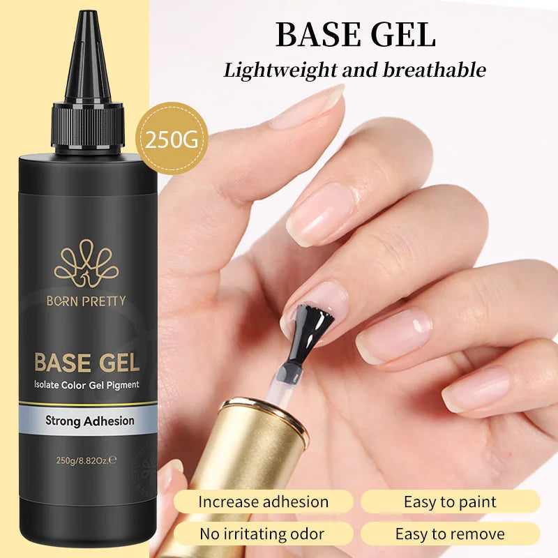 BORN PRETTY 250g Rubber Base Gel Refilled Package Jelly Milky White Nude Semi-Permanent Soak Off Self Leveling Construction Gel