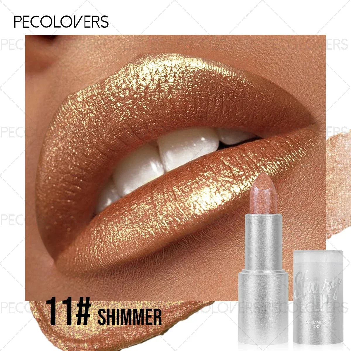 1PC Moisturizing Pearlescent Shimmer Lipstick, Glittering Purple/pink Tones, Soft Texture, Non-stick Cups, Silky, Christmas Gift