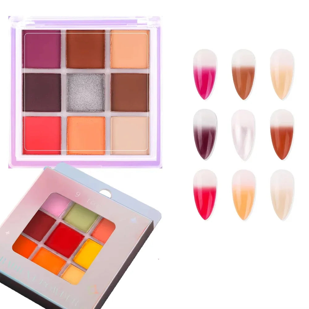 40 Color Ultimate Palette Matte Finish Nail Glitter Powder Long-Lasting Gradient Rainbow  Blush High Pigment Nail Makeup Kits