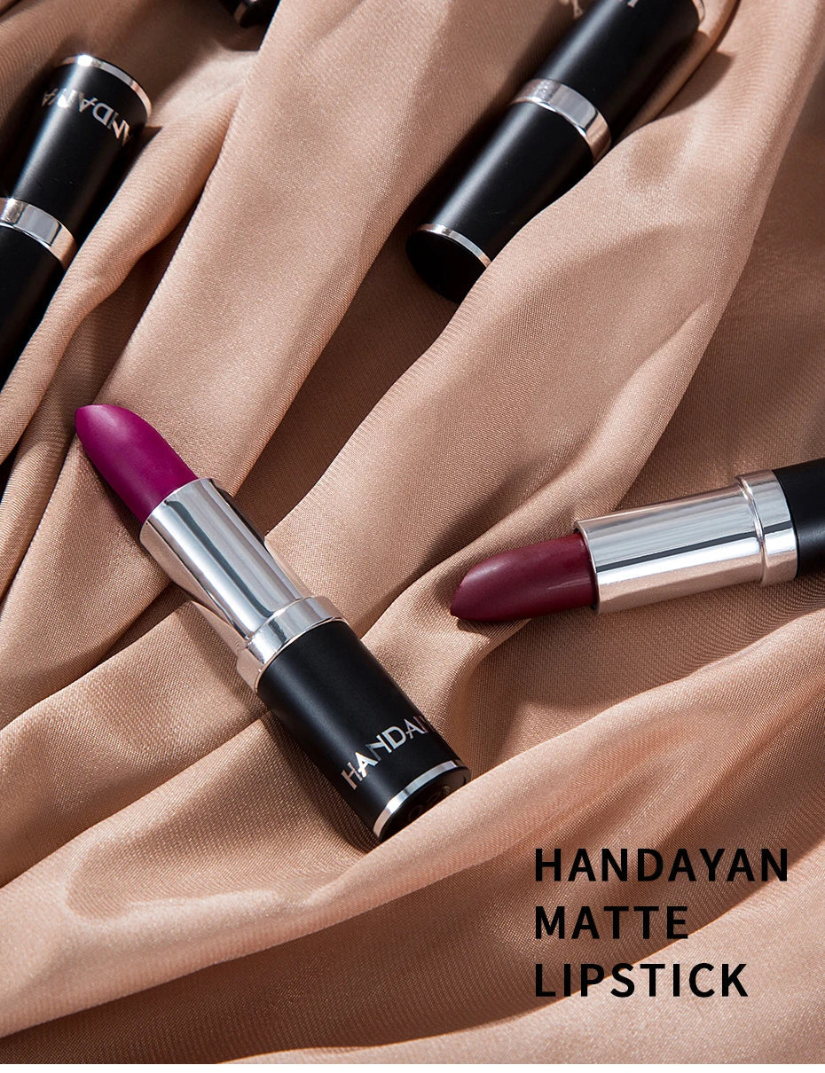 12 Colors Matte Lipstick Long Lasting High Pigment Velvet Soft Full Coverage Lip Makeup Nude Red Sexy Women Beauty Cosmetics