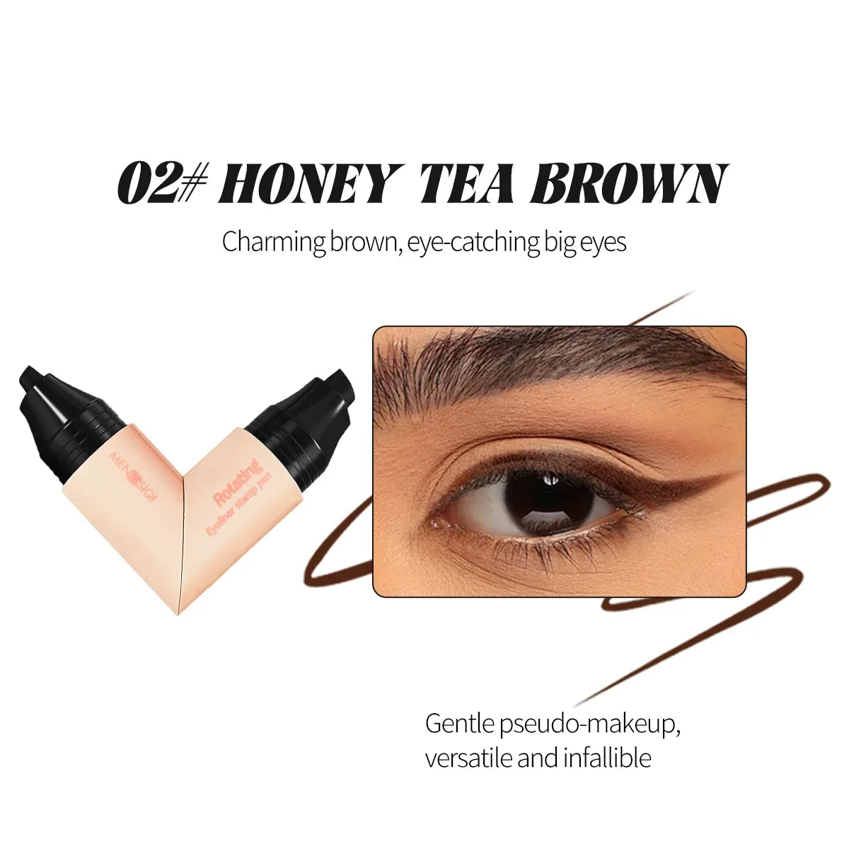 Black Brown Integrated Eyeliner Stamp Precise Outline Signet Eye Liner Extension Stamps Liquid Eyeliner Pen Waterproof Lasting