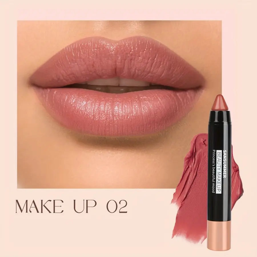 8-color matte moisturizing lipstick crayons are durable, waterproof, smooth, sun-proof, and full of effect, professional makeup.