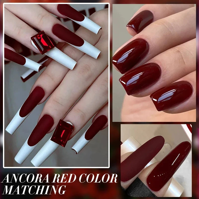 BORN PRETTY 10ml Blood Red Gel Nail Polish Semi Permanent Soak Off UV LED Varnish Design Halloween Festival Nail Supplies 1/6pcs