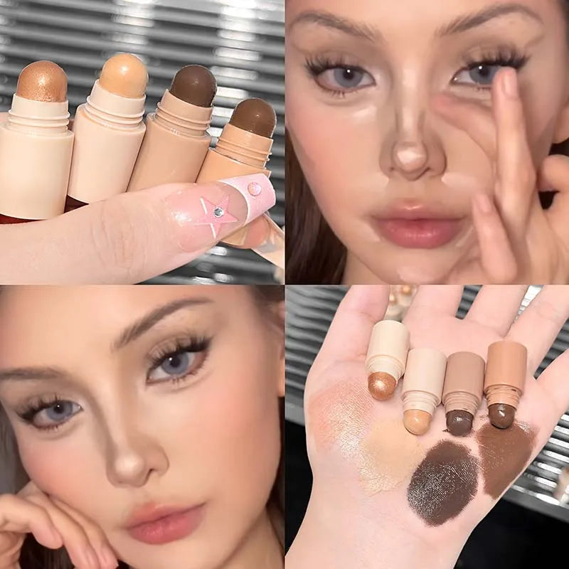 4-in-1 Multi-Color Contouring Stick Nose Shadow Contour Silky Matte Cream Easy Application for Facial Brightening Product