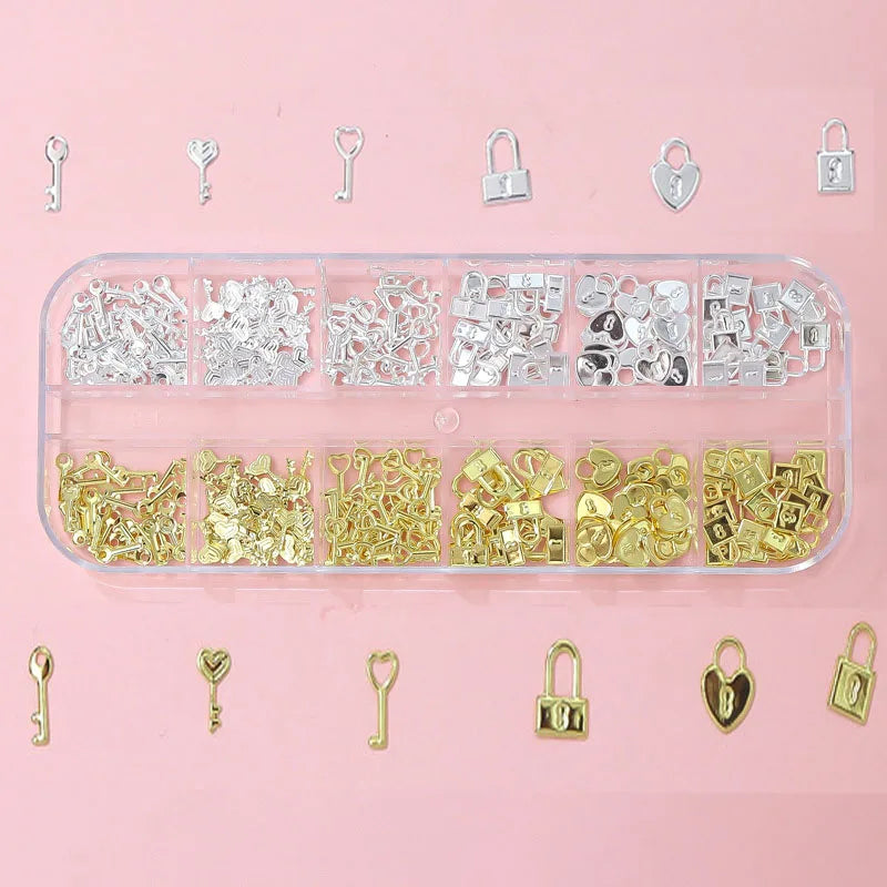 12 Grids Flatback Gold Silver Pearl Beads Nail Charms Round Caviar Ball For Nail Art Decorations 3D Nail Jewelry Rhinestones