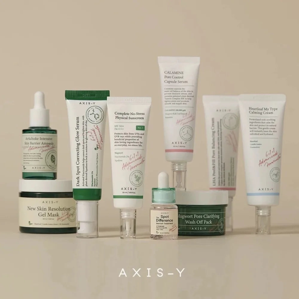 AXIS-Y Original Authentic Korean Face Cream Daily Purifying Treatment Toner Sunscreen Skin Resolution Gel Mask Eye Roll-on Serum