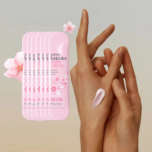 7pcs Collagen Sakura Hand Cream Skin Soften Nourish Care Deep Cracked Repair Beauty Products Girl Moisturizing Hand Skin