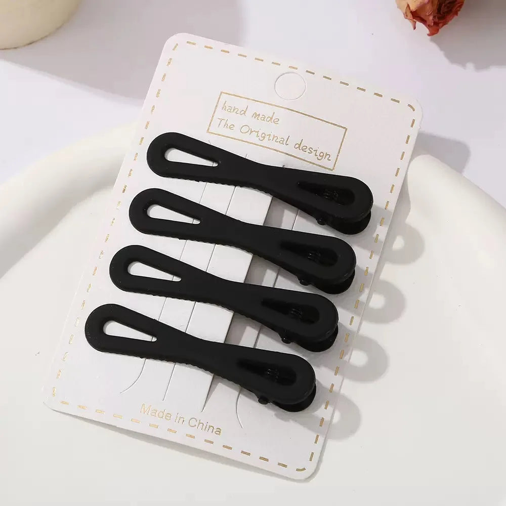 4Pcs Black Frosted Hair Clip Fashionable Trendy Hair Clips Hair Accessories Temperament Women Accessories Versatile Hair Clip