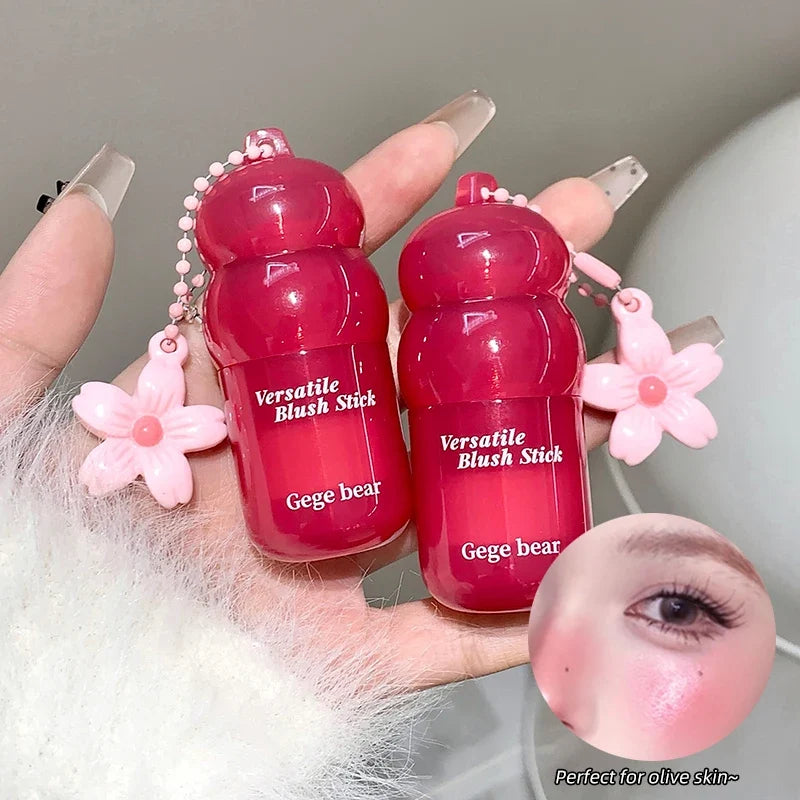 Gege Bear Velvet Liquid Blush Matte Sponge Head Blusher Natural Lasting Brighten Facial Contour Blush Tint Makeup