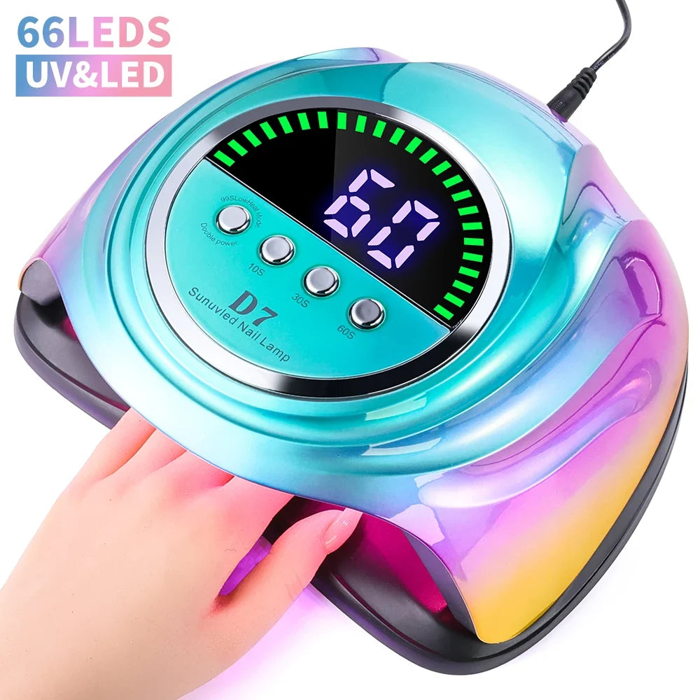66 LED Professional Nail Drying Lamp with Auto Sensor Smart Drying Nail Gel Polish UV Lamp Removable Base Nail Salon Tool