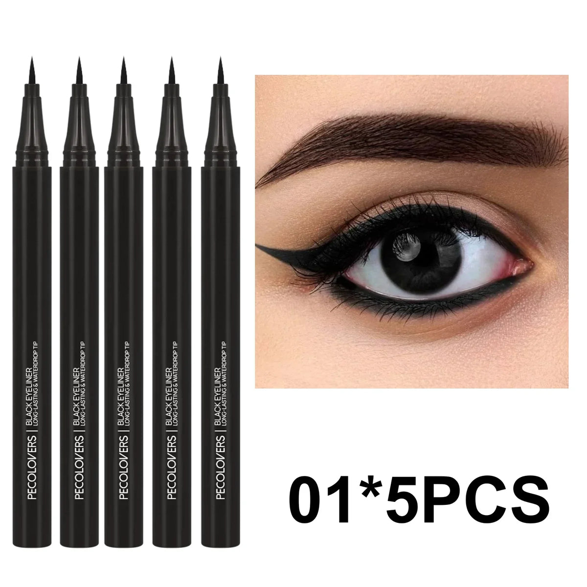 5PCS/Set 0.1mm Liquid Eyeliner Eyebrow Pencil - Anti-sweat, Anti-fouling, Lightweight, Quick-drying, Suitable for All Skin Types