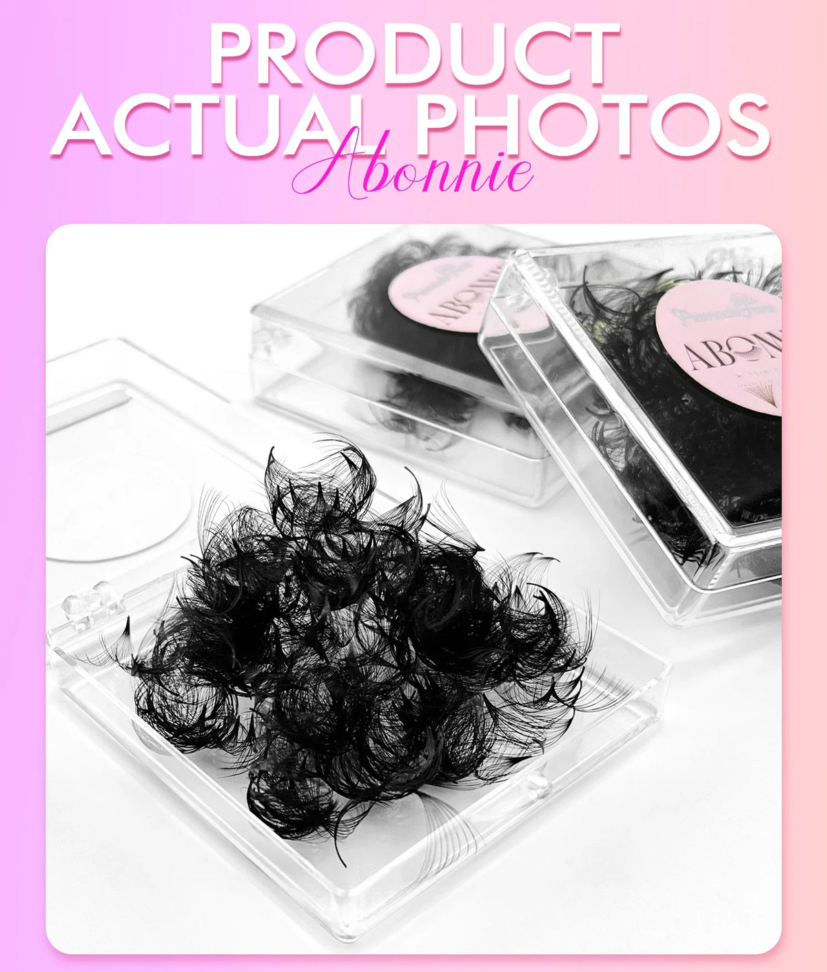 ABONNIE 500 Fans Loose Fan Lashes Extensions 6D-20D 8-18mm Pointy Base Premade Medium Stem Sharp Thin Russian Volume Eyelash