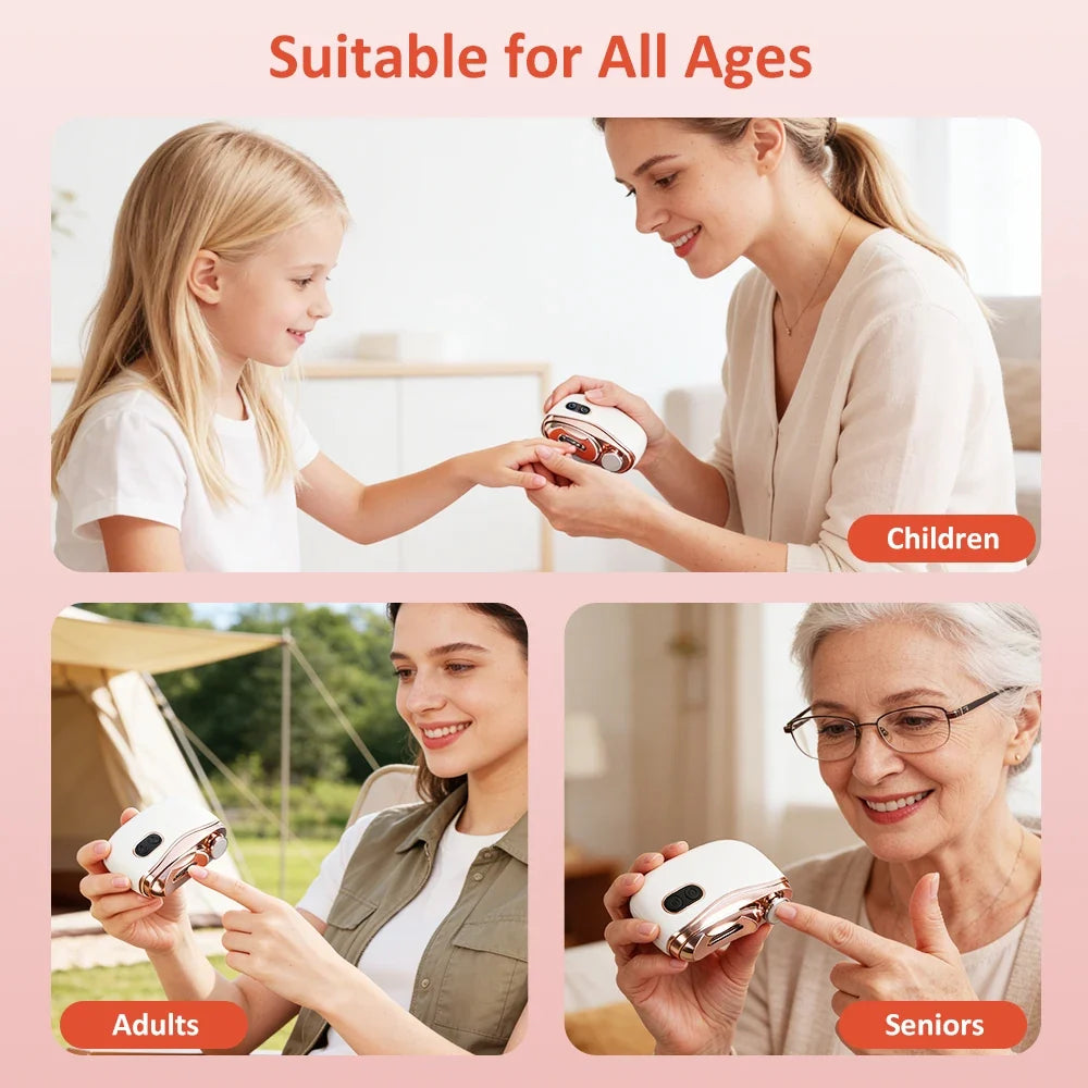 2 in 1 Multi-functional Electric Nail Clipper 3-Speed Nail Polishing Auto Nail Trimmer Scissor File with Light for Kids Adult