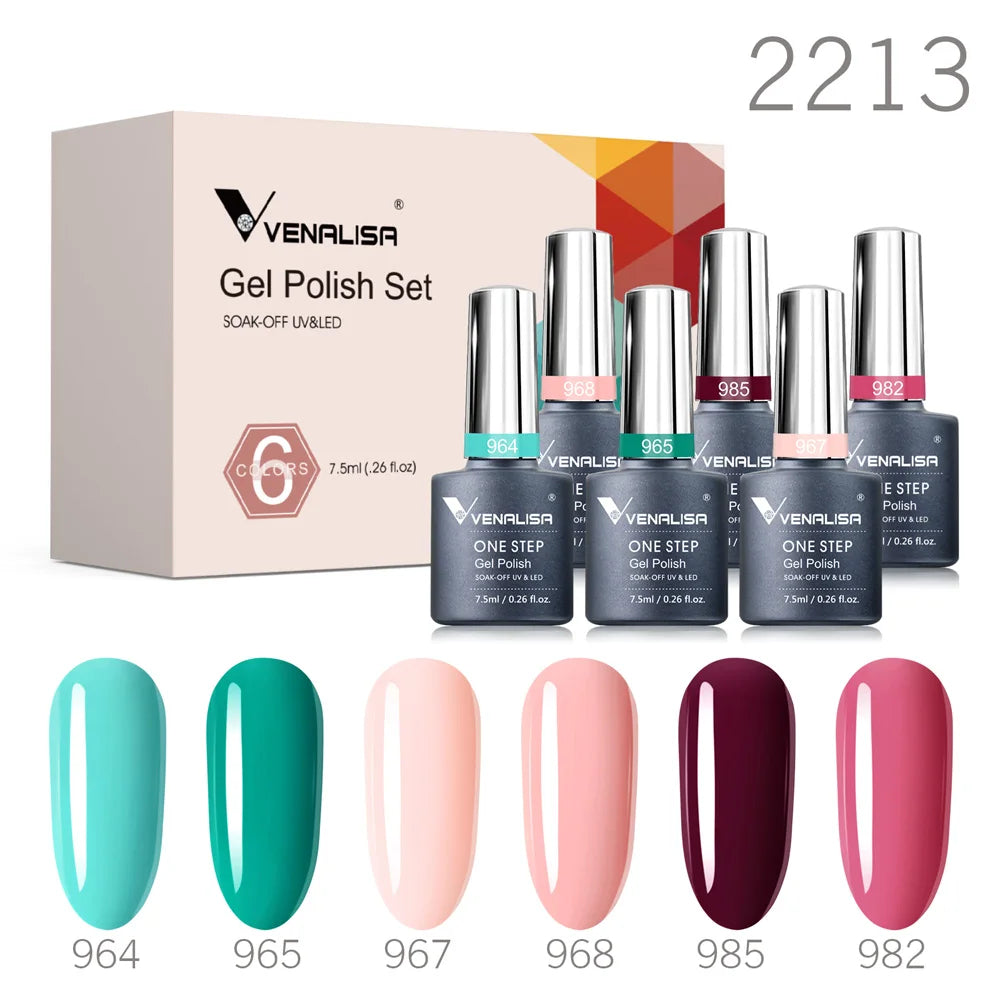 6pcs Venalisa Construction Gel Kit Stronger Jelly Color Reinforce Natural Nail Varnish Rubber Base Color Series Nude Collection