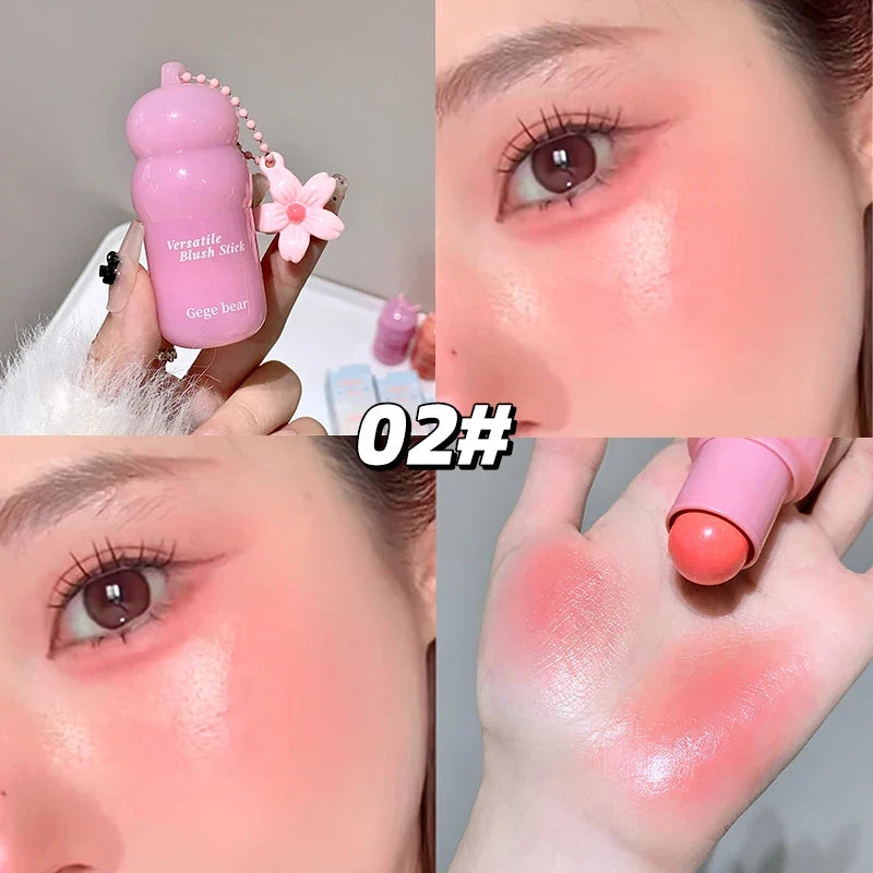 Gege Bear Velvet Liquid Blush Matte Sponge Head Blusher Natural Lasting Brighten Facial Contour Blush Tint Makeup