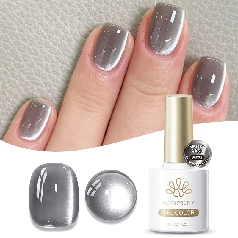 BORN PRETTY Gold Pink Cat Magnetic Gel Polish 10ml Water Light Spaking Glitter  Soak Off UV Semi Permanent Varnish Manicure