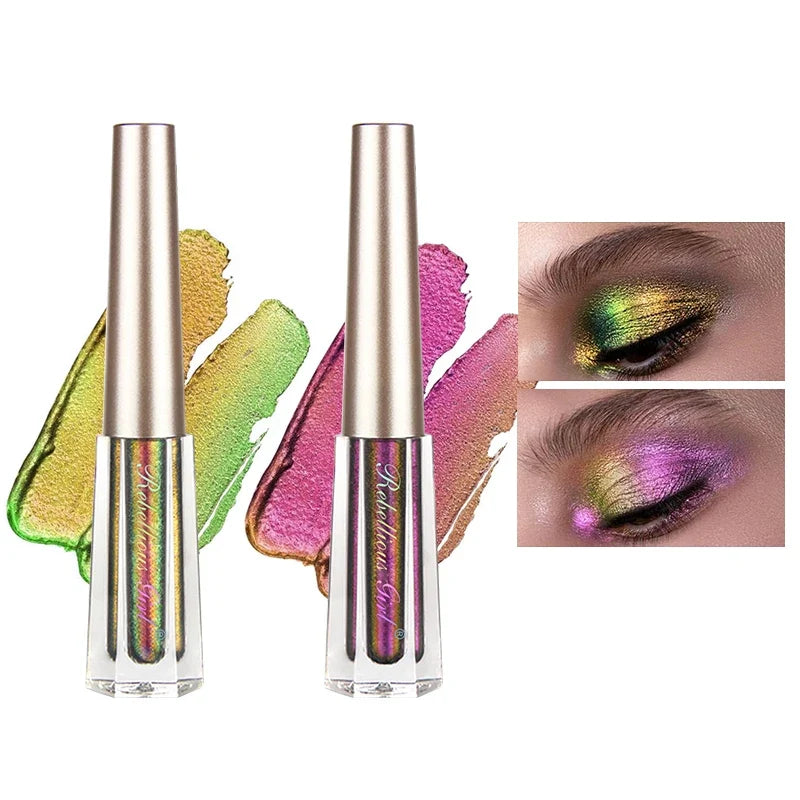 Chameleon EyeshadowsDiamond Glitter Liquid Eyeshadow StickHighly Pigmented Metallic Shimmering Long Lasting Shine All Makeup
