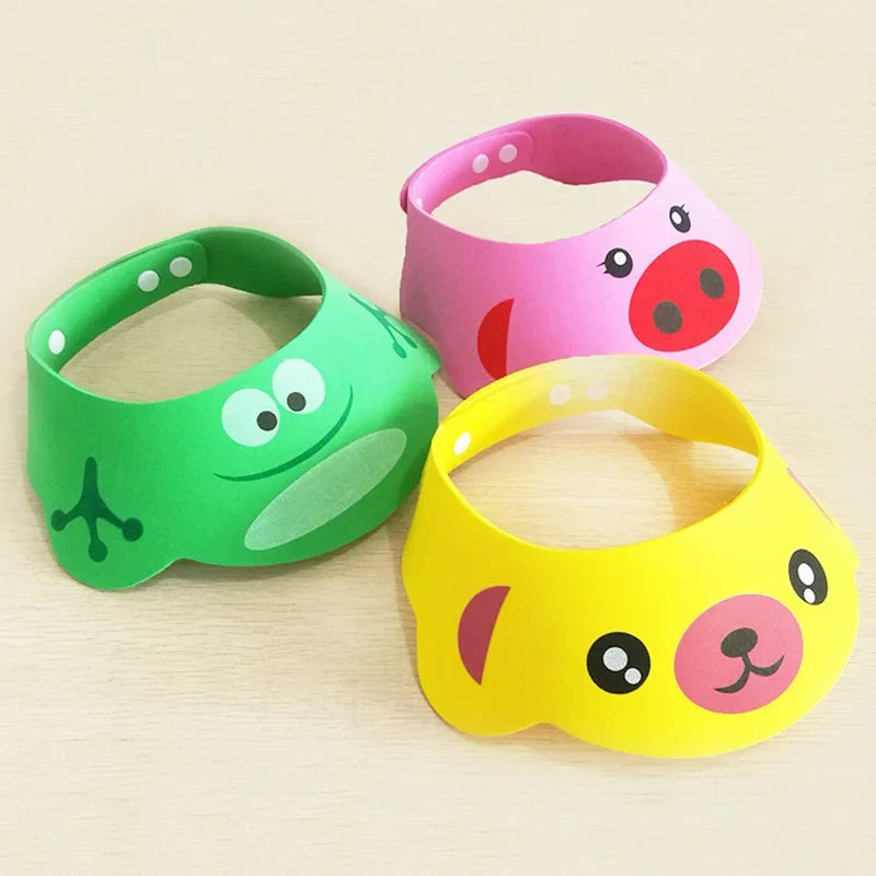Baby cartoon hair washing, water blocking, ear protection hat, baby shower cap, washing and protection tools
