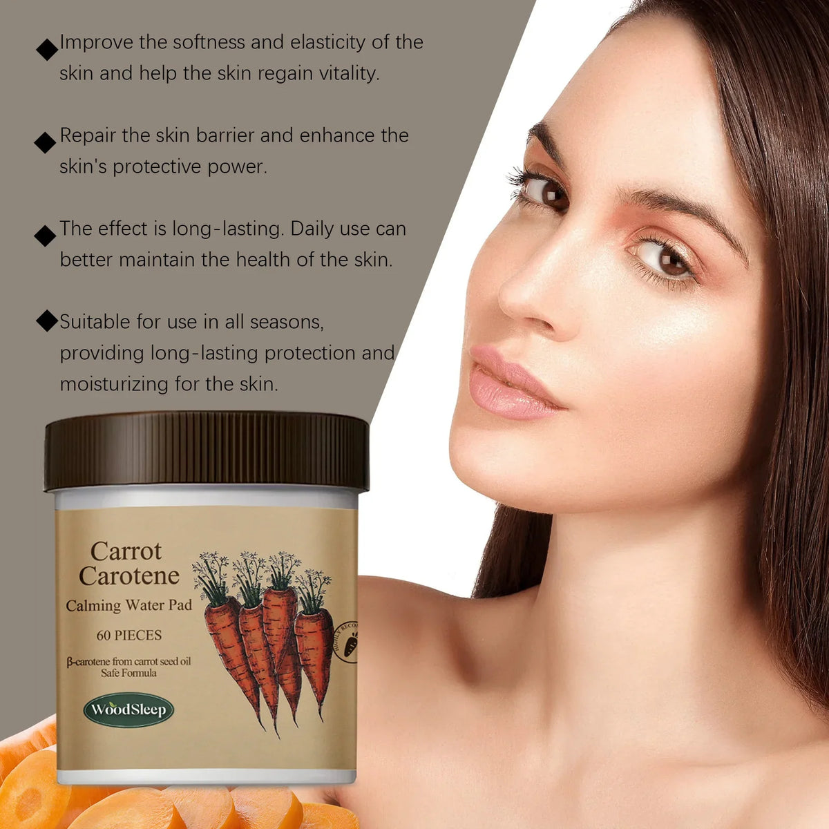 Carotenoid Calming Pads Repairing Damage Hydrating Smoothing Nourishing Firming Brighten Antioxidant Moisturizing Facial Mask