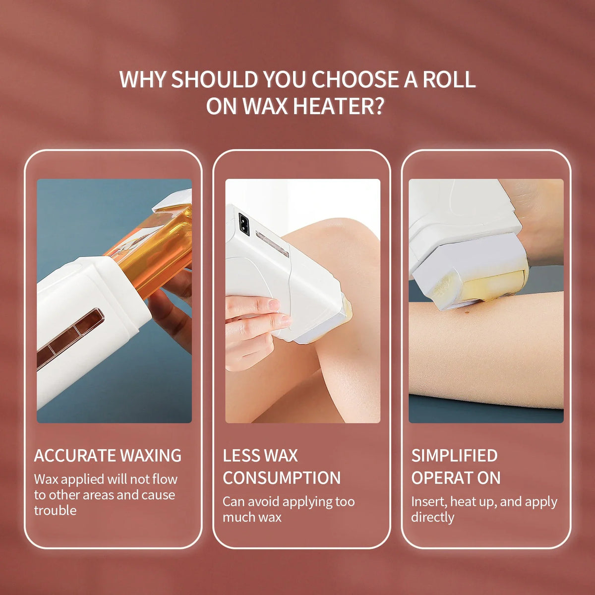 Foreverlily Portable Wax Roller Machine Electric Wax Warmer Depilatory Wax Heater Waxing Leg Warmer Hair Removal Roll On Wax