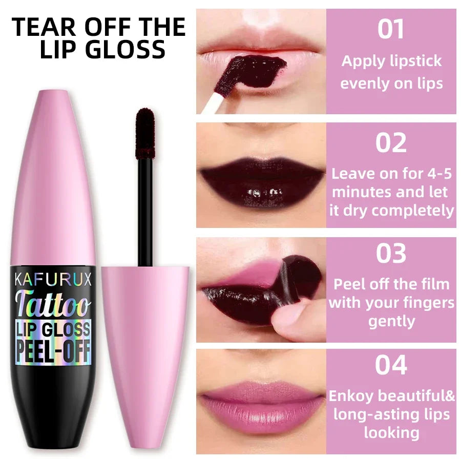 7 Colors Blading Lip Gloss Peel Long Lasting Waterproof Liquid Lipstick Pink Lip Glaze Transfer Resistant Lip Tint Makeup Gifts