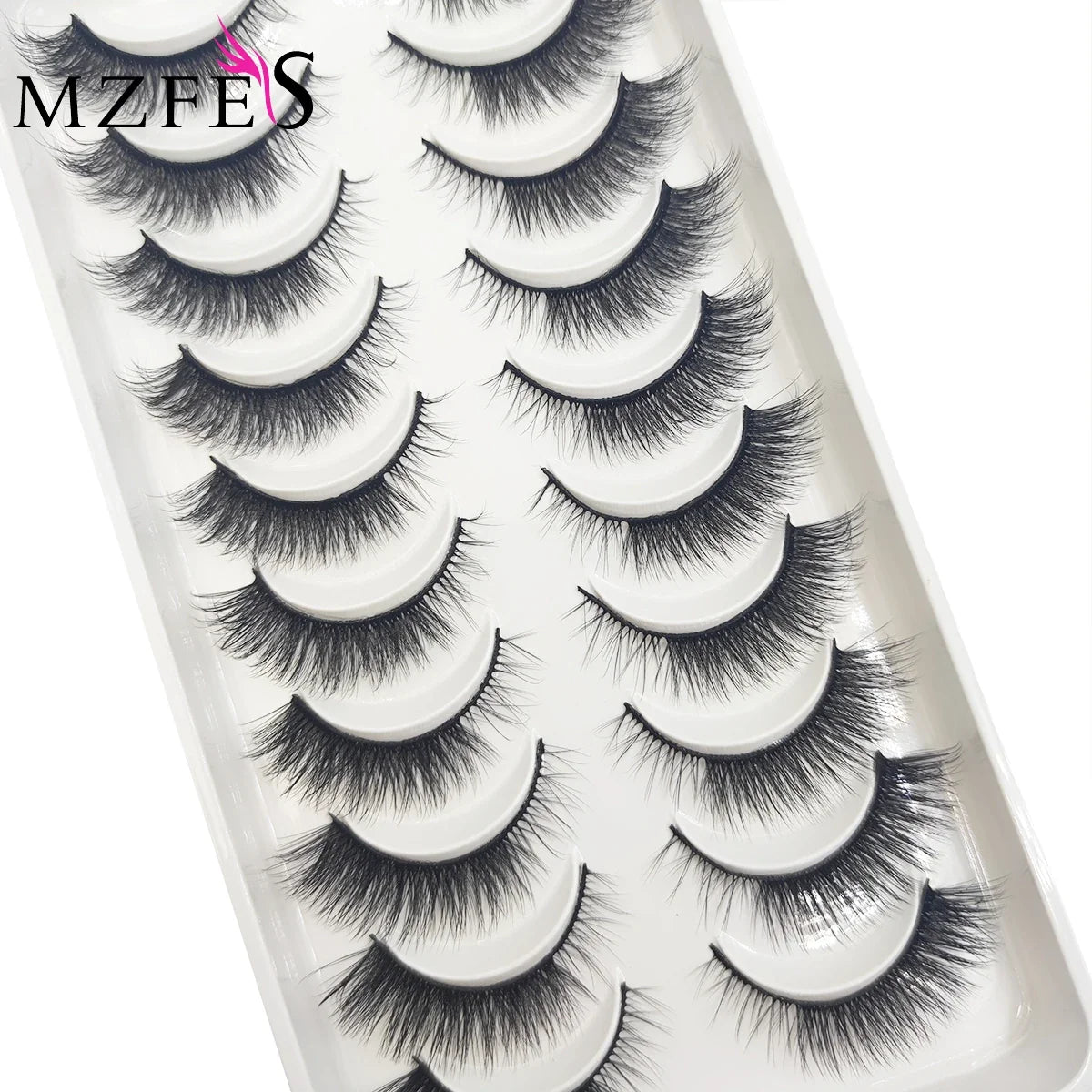 20 Style 10 Pairs Natural 3d Mink Lashes Soft False Eyelashes Cross Messy Dense Eye Lashes Extension Makeup Faux Cils Maquillaje