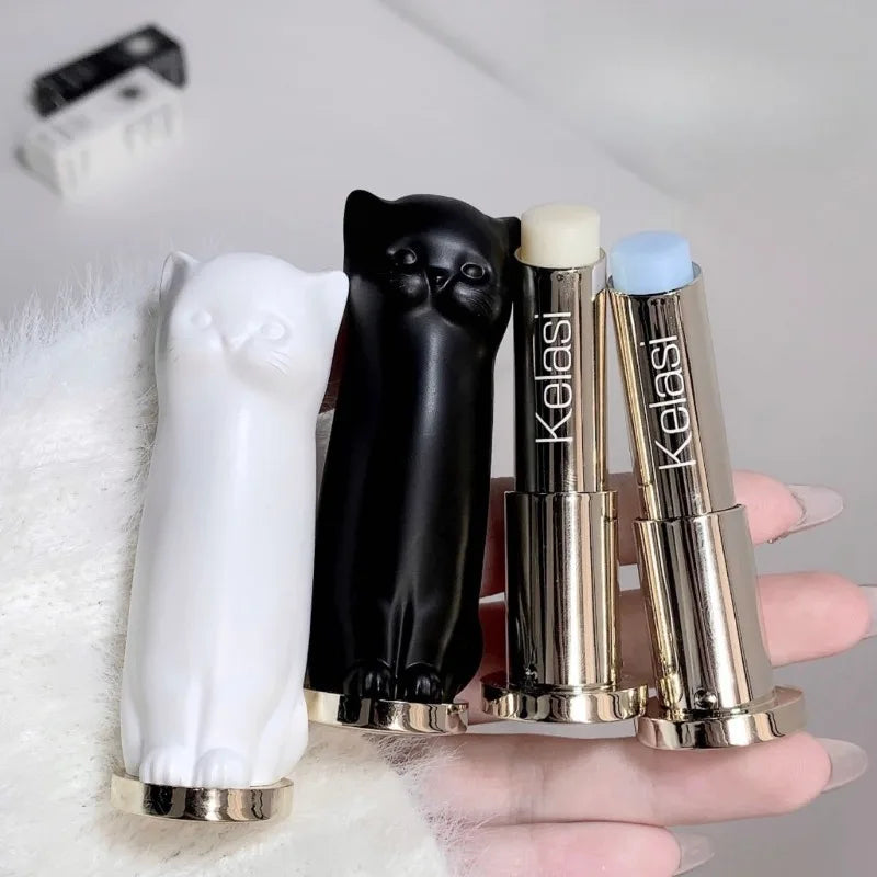 Cat Moisturizing Lip Balm White Blue Tint Crystal Jelly Colored Anti-chapped Lip Care Smoothens Lips Lines Base Clear Lipstick
