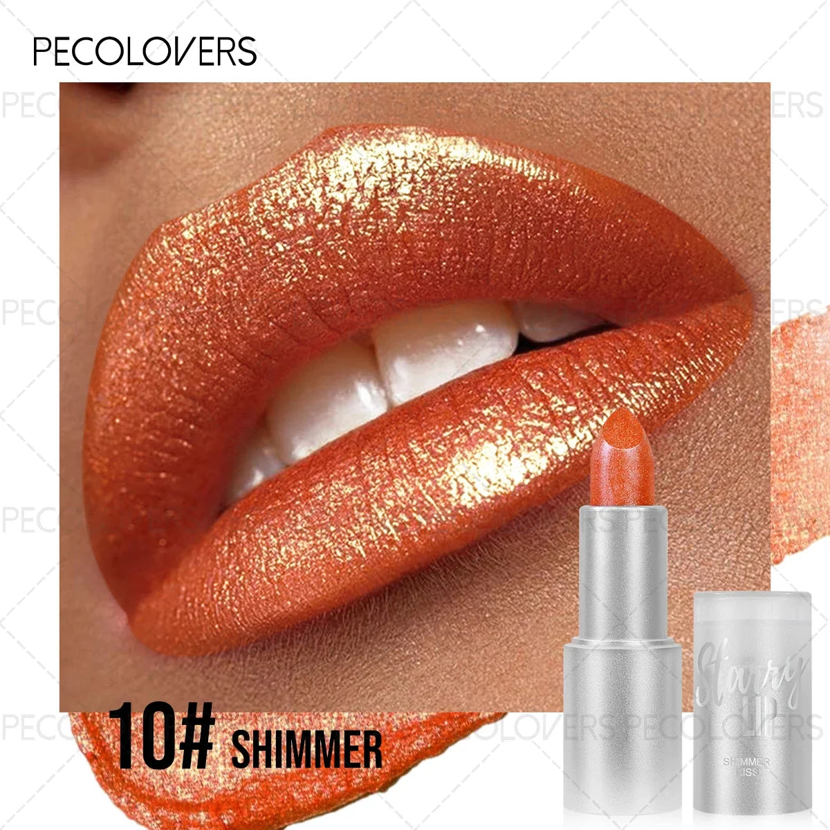 1PC Moisturizing Pearlescent Shimmer Lipstick, Glittering Purple/pink Tones, Soft Texture, Non-stick Cups, Silky, Christmas Gift