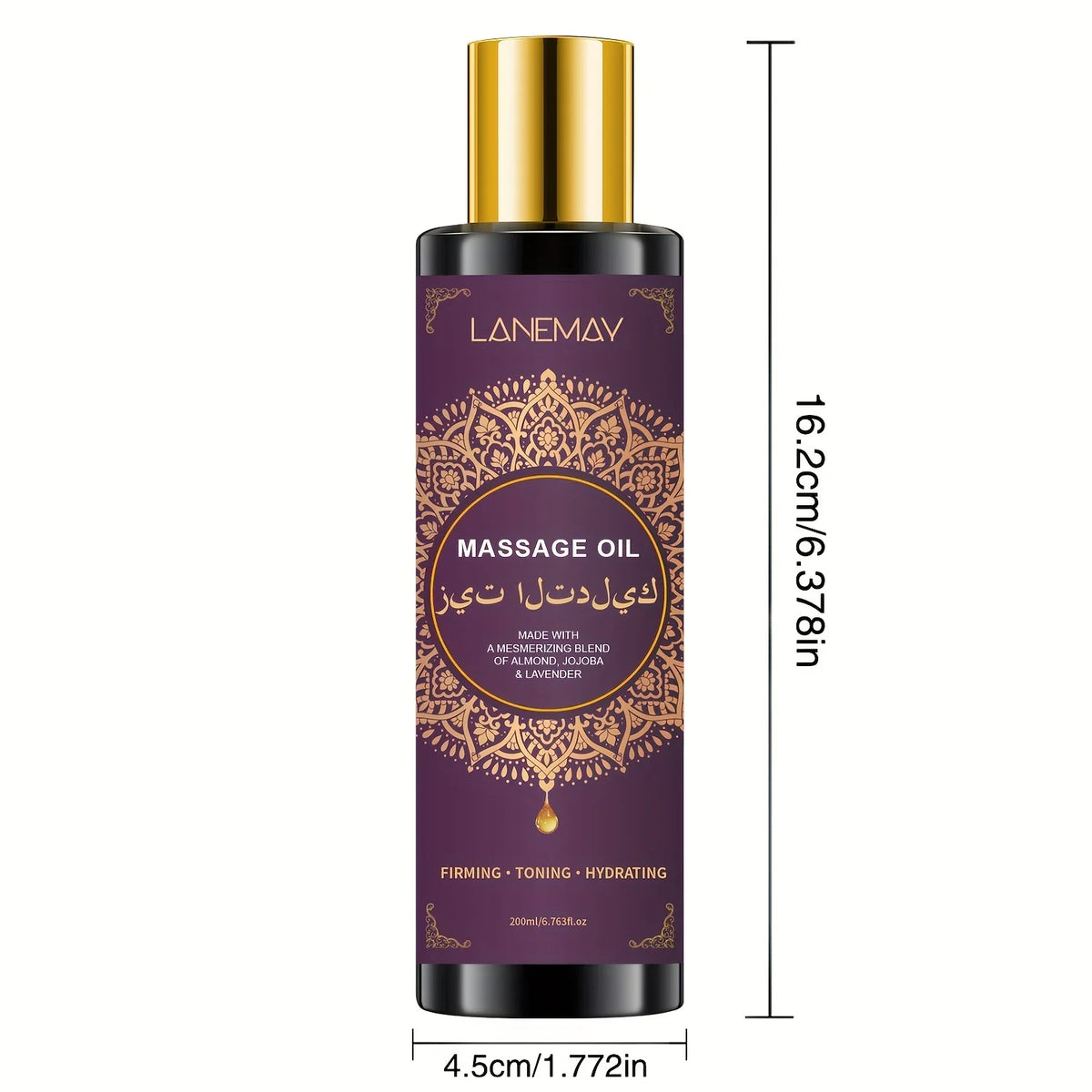 Hyaluronic Acid Lavender Massage Oil for Couples Quick Absorb Enhances Skin Elasticity No Greasy Residue Freshens Moisturizes