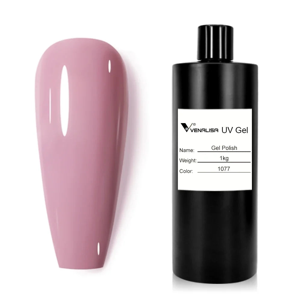 #1004 Nude PinkJelly 1kg Big Volume VENALISA Wholesale Super Quality Soak Off UVLED Semi Permanent Pastel Varnish Nail Salon Use
