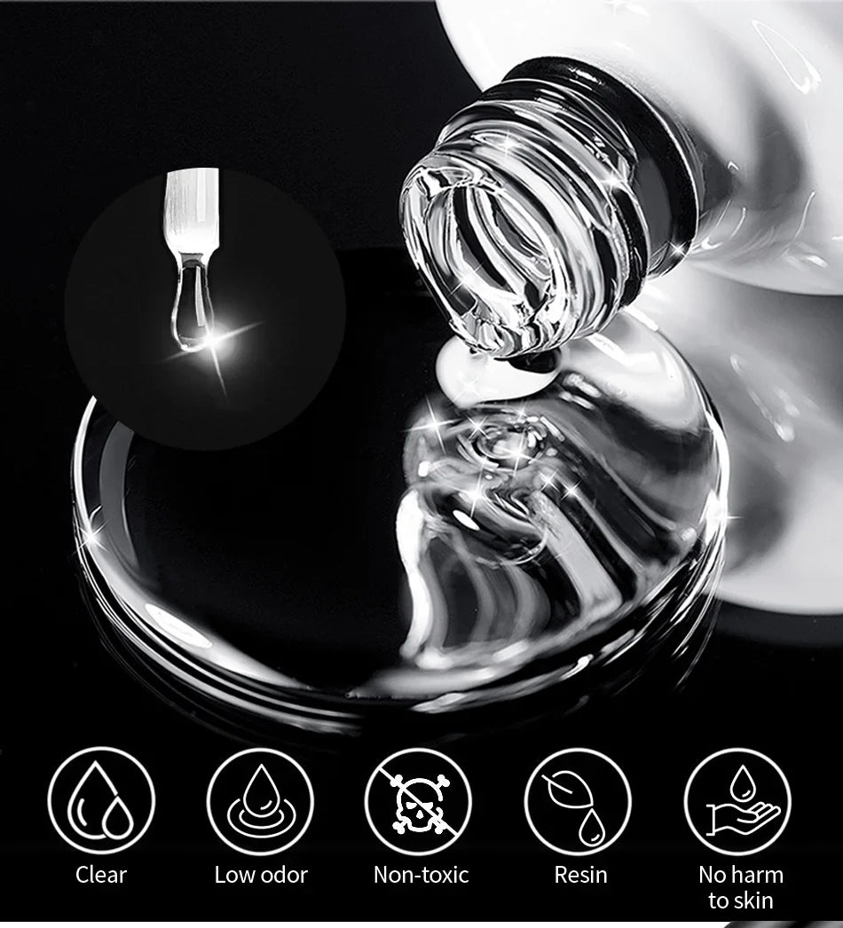 BORN PRETTY 10ml Clear Blooms Gel Polish UV LED Soak Off Nail Art Polish for Spreading Effect Marble Nail Polish Gel Painting