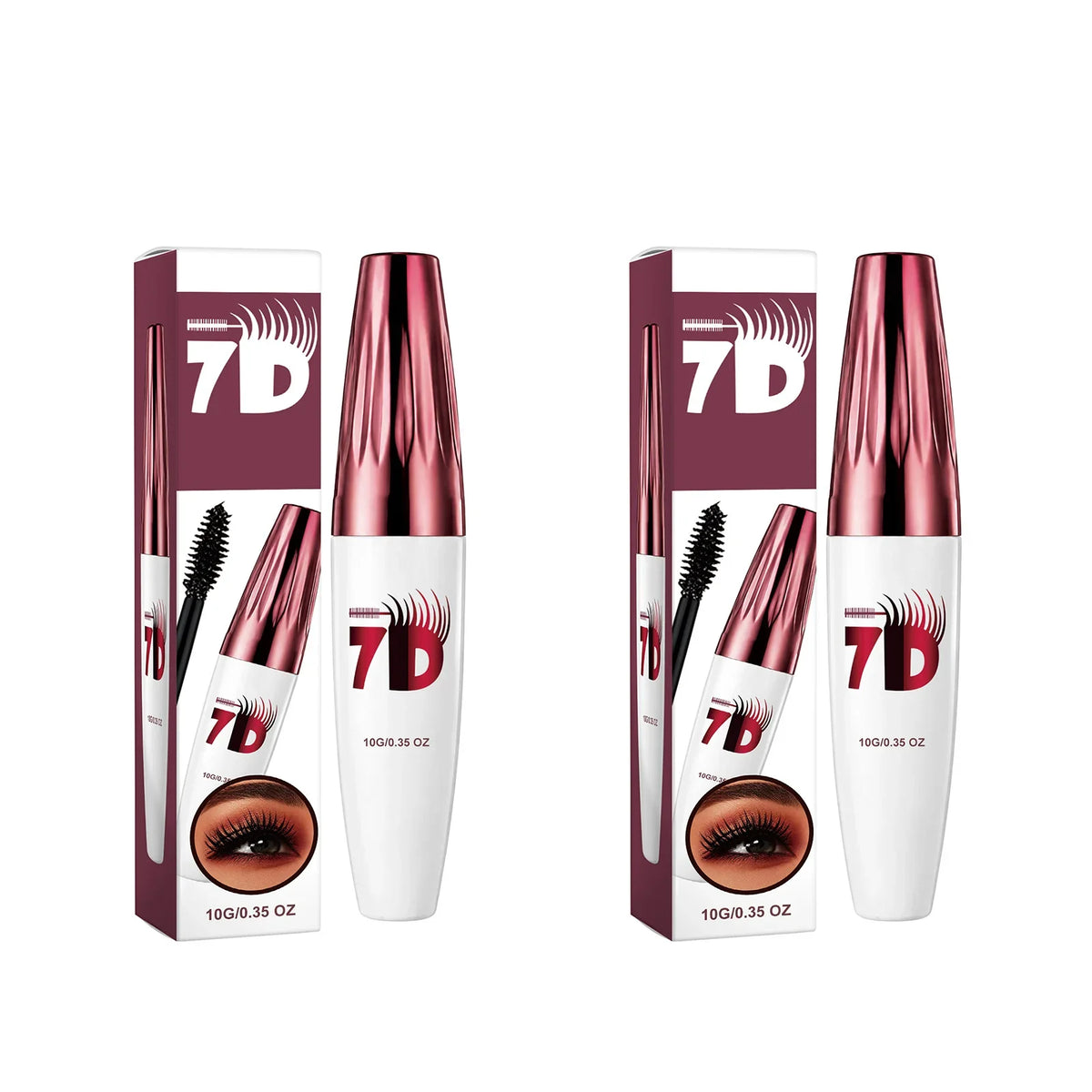 7D Volumizing & Curling Black Mascara – Smudge-Proof, Natural Lash Lift & Curl, Flake-Free, Non-Clumping, Waterproof Eye Makeup