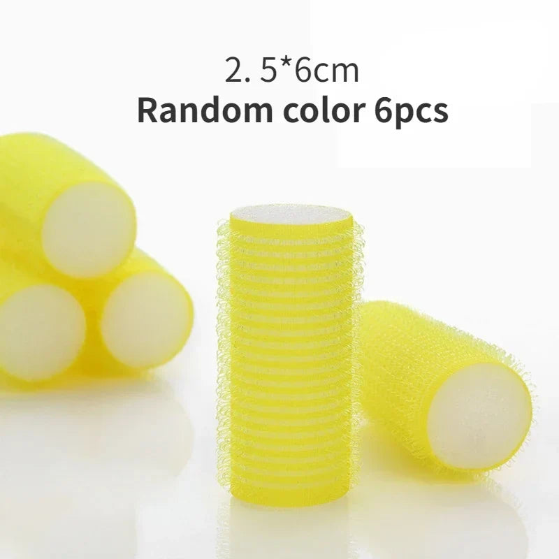 1/6Pc/set Self Grip Heatless Hair Curler Hair Rollers Set No Heat Self-adhesive Curling Hairdressing Styling Tool Different Size