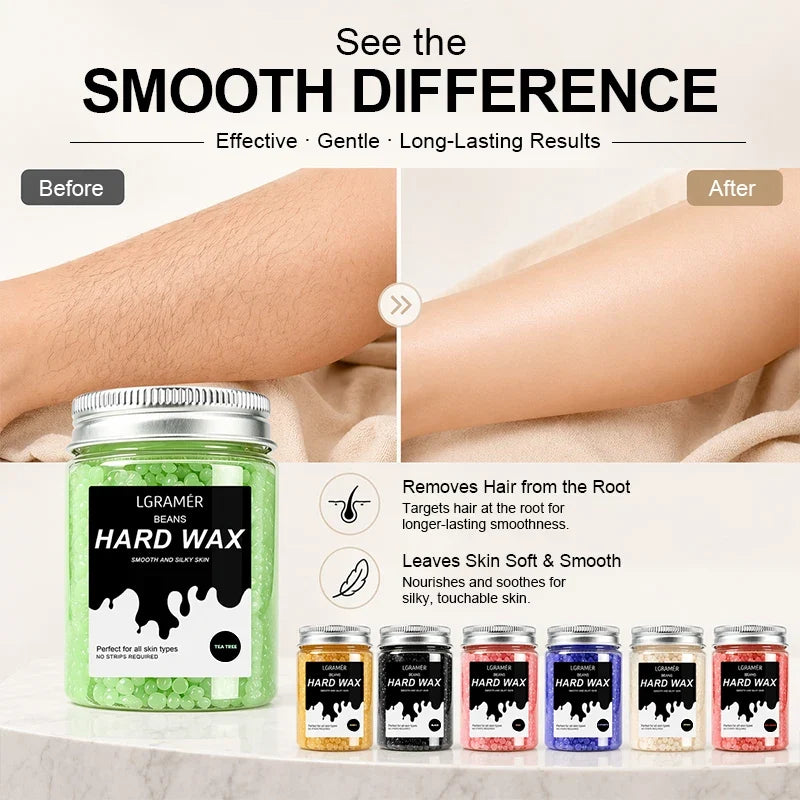 80g/380g Hard Wax Beans,Heating Hard Waxing Painless Hair Removal,Depilatory Wax Beads For Leg Armpit Full Body,Non-irritating