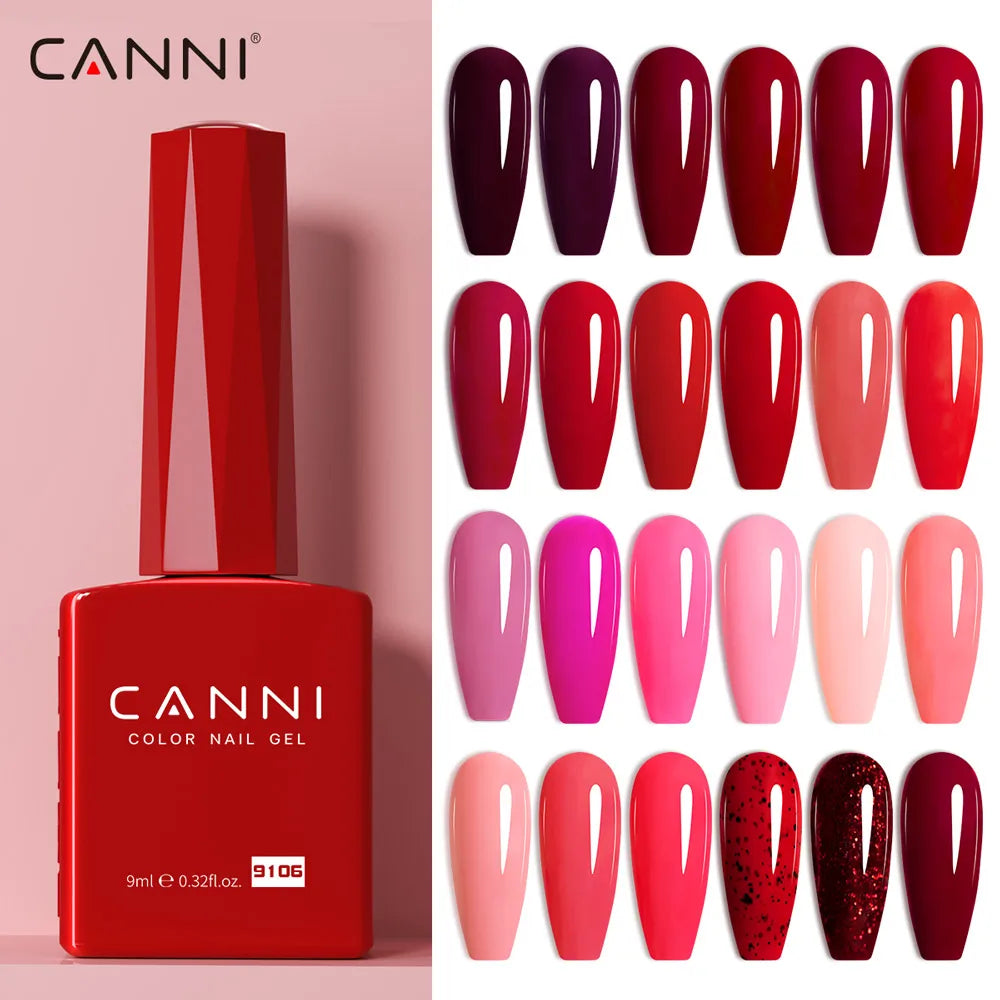 CANNI 9ml Gel Nail Polish 144Colors HEMA/TPO FREE Gorgeous Color Full Coverage Soak Off UV LED Semi Permanent Gel Varnish  Nails