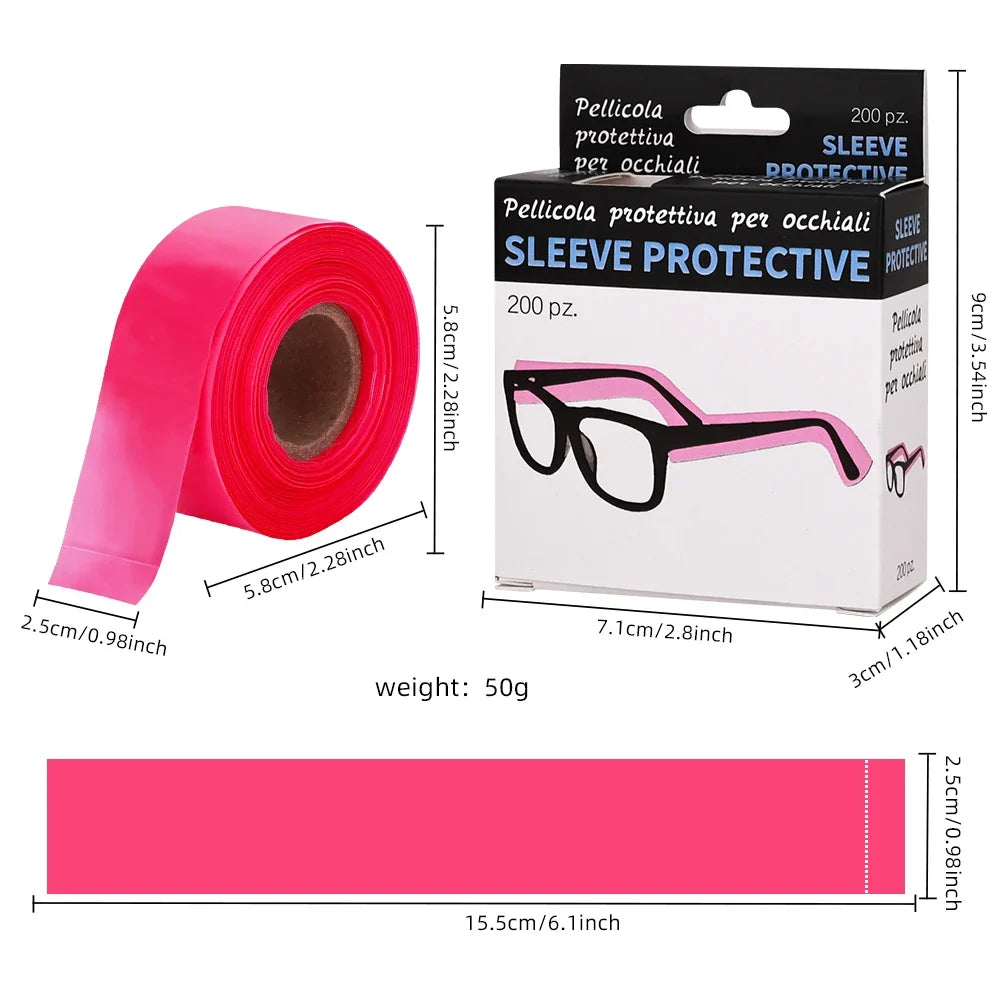 200ps/Box Disposable Glasses Leg Sleeves Cover Hairdressing DIY Barber Hair Coloring Styling Eyeglasses Protector Accessory Tool
