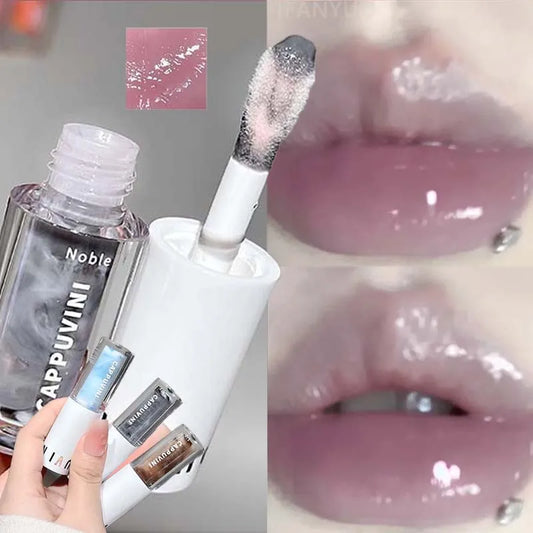 Clear Grey Purple Lip Gloss Temperature Changing Waterlight Mirror Lip Glaze Crystal Tint Plumper Moisturizing Lip Oil Makeup