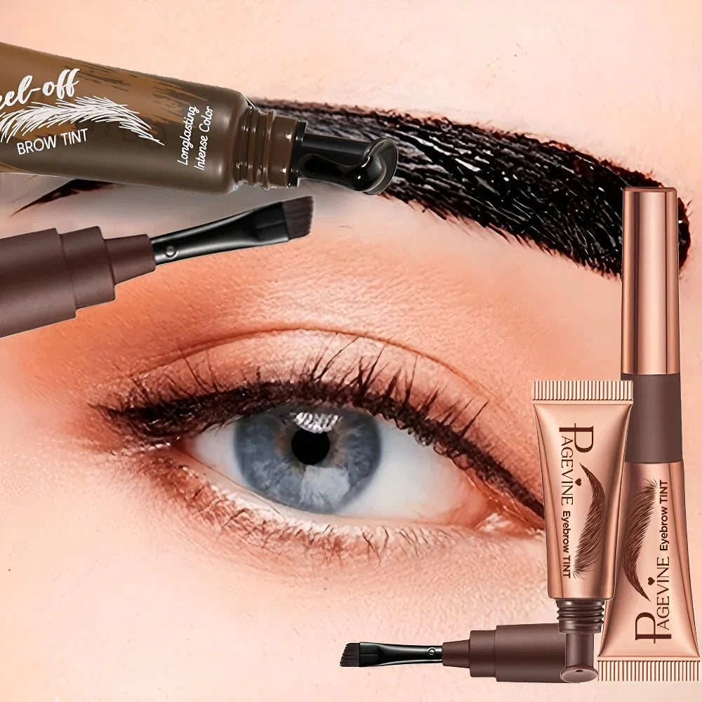 5 Color Peel-off Eyebrow Gel Cream Quick-Drying Lasting Tearing Eyebrow Dye Glue Waterproof Brow Tattoo Eyebrow Enhancer Tint