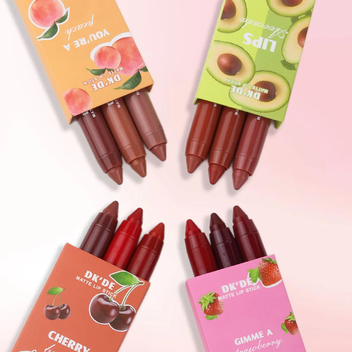 3-Color Lipstick Stick Set,Long-Lasting Color Payoff,Transfer-Proof,Suitable for All Makeup Styles