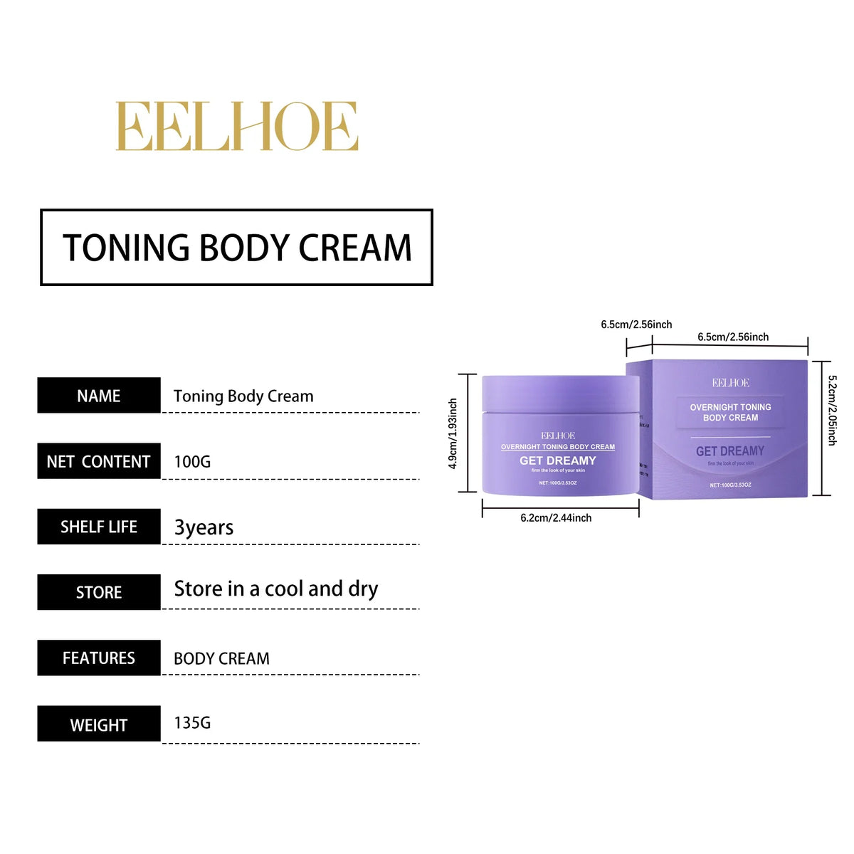 EELHOE Toning Body Cream Collagen Firming Lifting Skin Tightening Reduce Cellulite Fat Body Shaping Moisturizing Massage Cream