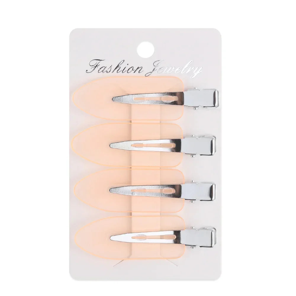 4 Pcs Seamless No Crease Barrettes Makeup Clip No Bend Hair Clip Professional Salon Styling Fixed hairpin Woman Man Hairdressing
