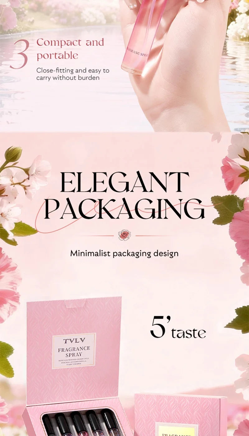 Fragrance spray set, long-lasting fragrance, 4-piece pack, hair fragrance spray, floral fragrance spray