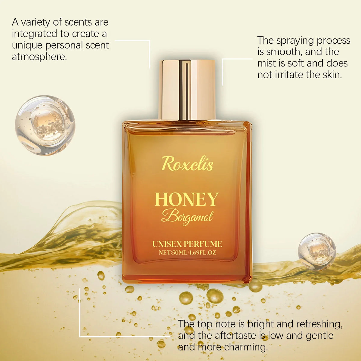 Honey Bergamot Pheromone Fragrance Spray Lasting Fragrance Deodorant Eau De Toilette Cologne Fragrance for Women Skin Care