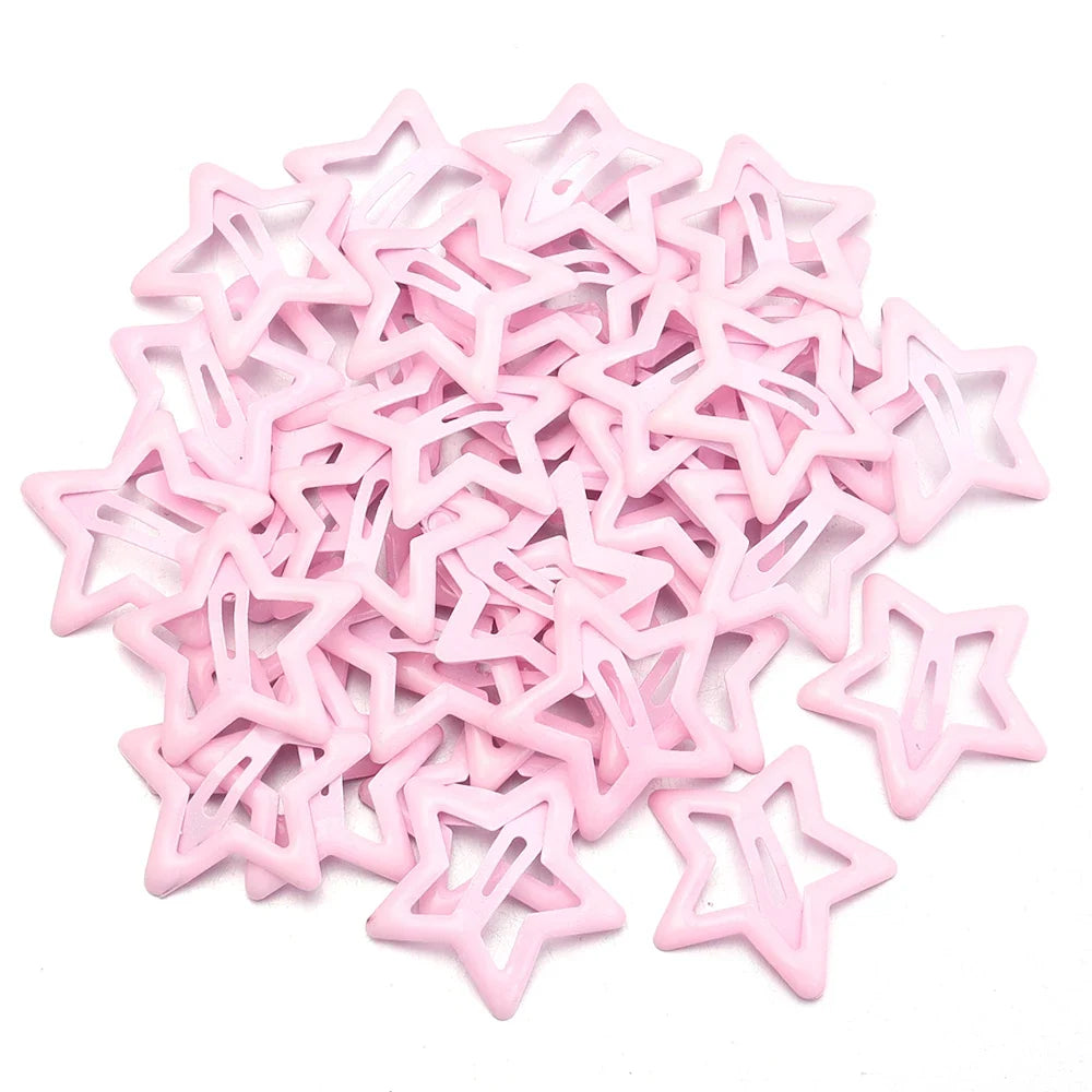 50pcs/lot Metal Colorful Star Hair Clips Dopamine BB Hair Clips For Broken Hair Clip Bangs Hair Clip Girls Y2K Style Hair Clips
