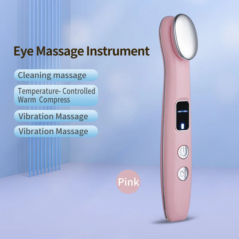 Eye Massager Wand for Dark Circles & Puffiness-Facial Beauty Device with Hot Compress and Vibration for Skin Care and Relaxation