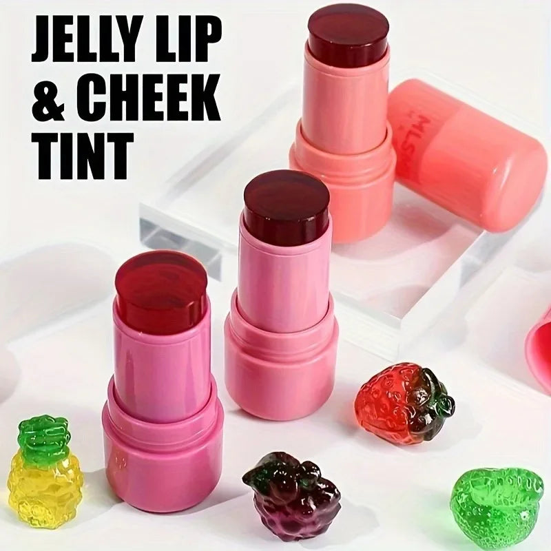 3-in-1 Jelly Powder Blusher Moisturized Long Lasting Matte 4 Color Facial Contour Rouge Brighten Lip Tin Makeup Stick