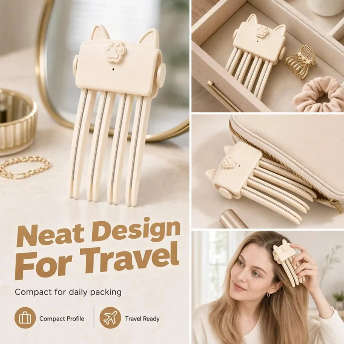 Hair Root Volumizer Electric Heated Clip Type  Rechargeable Crown Lifter Styling Tool for Flat Hair Daily Travel Hair Clips