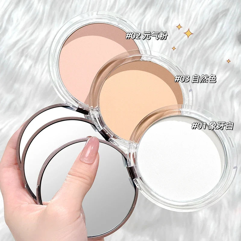 CACE Face Pressed Powder Oil Control Natural Foundation Setting Powder Smooth Finish Concealer Cosmetics For Women 3 Colors